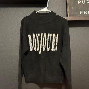 Black Bonjour Sweater